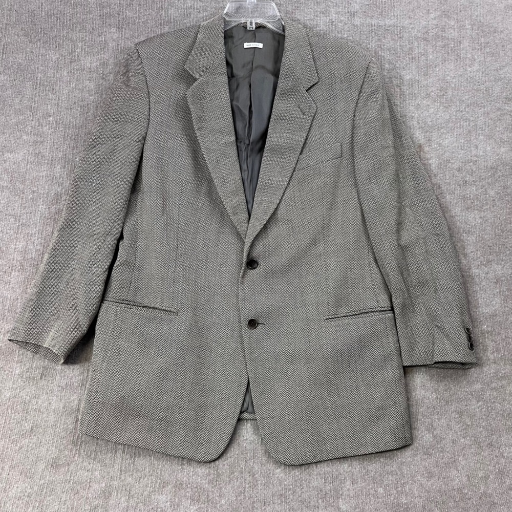 Herringbone Wool Blazer 42R Italy Menswear Classic Suit Jacket Vestimenta Career
